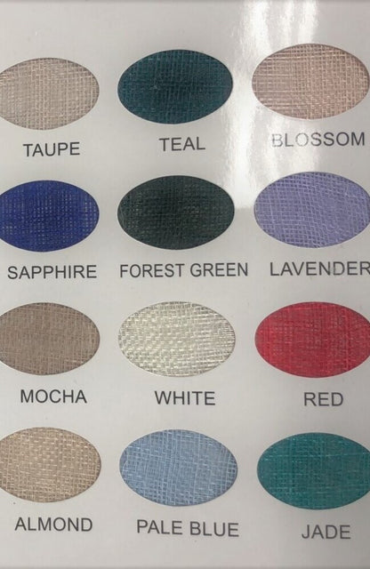 Colour swatch chart with various colour 