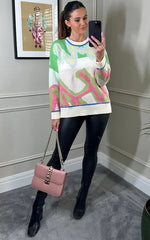 Load image into Gallery viewer, Abstract Knit Multi Colour Jumper M038107
