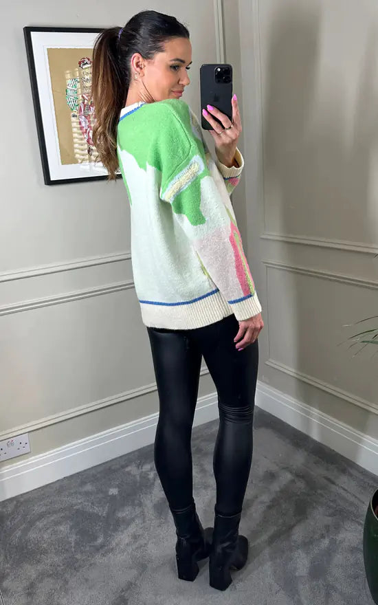 Abstract Knit Multi Colour Jumper M038107