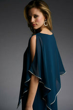 Load image into Gallery viewer, Chiffon Overlay with Diamante Trim Top 223738
