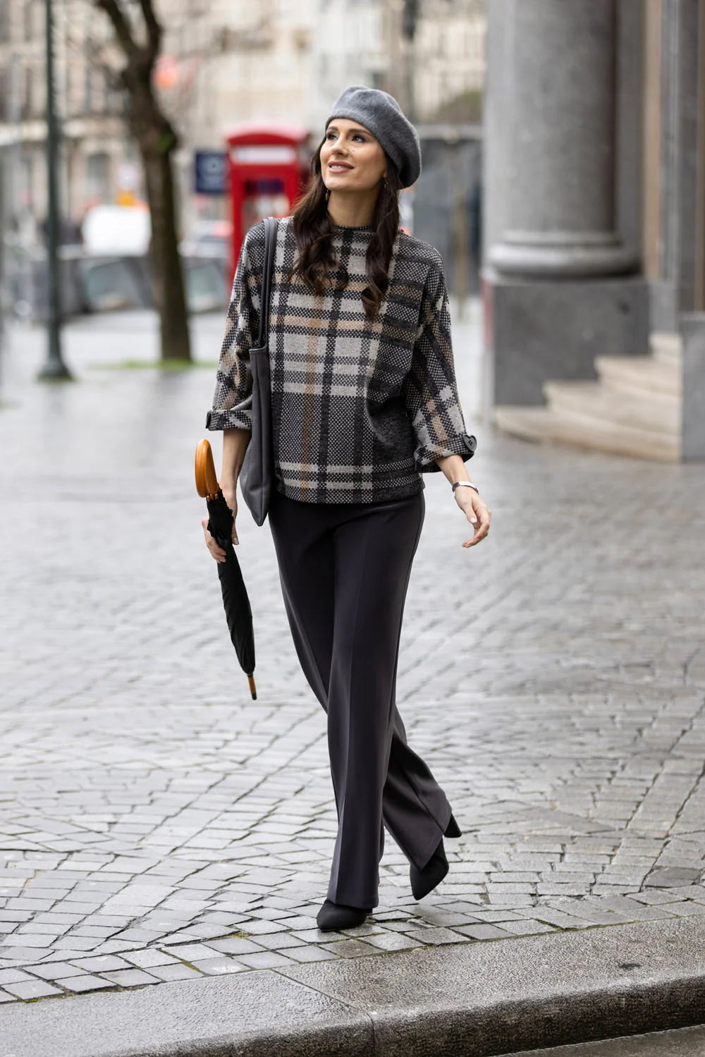 Dark Grey Wide Leg Trousers