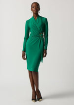 Load image into Gallery viewer, Green Wrap Buckle Dress 233119
