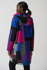 Load image into Gallery viewer, Geometric Print Wool Hooded Coat 233961
