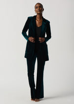 Load image into Gallery viewer, Dark Green Velvet Flared Pull-On Trousers 234289
