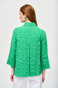 Textured Woven Jacket with Stand Collar 241069