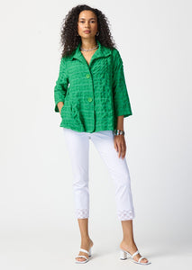 Textured Woven Jacket with Stand Collar 241069