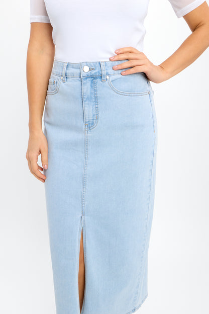 High-waist Pencil Skirt with Slit
