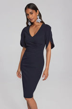 Load image into Gallery viewer, Scuba Crepe Sheath Dress with Pearl Detail 241762

