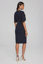 Load image into Gallery viewer, Scuba Crepe Sheath Dress with Pearl Detail 241762

