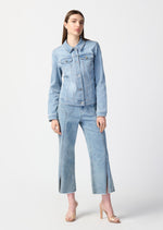 Load image into Gallery viewer, Fitted Denim Jacket With Allover Rhinestones 241914
