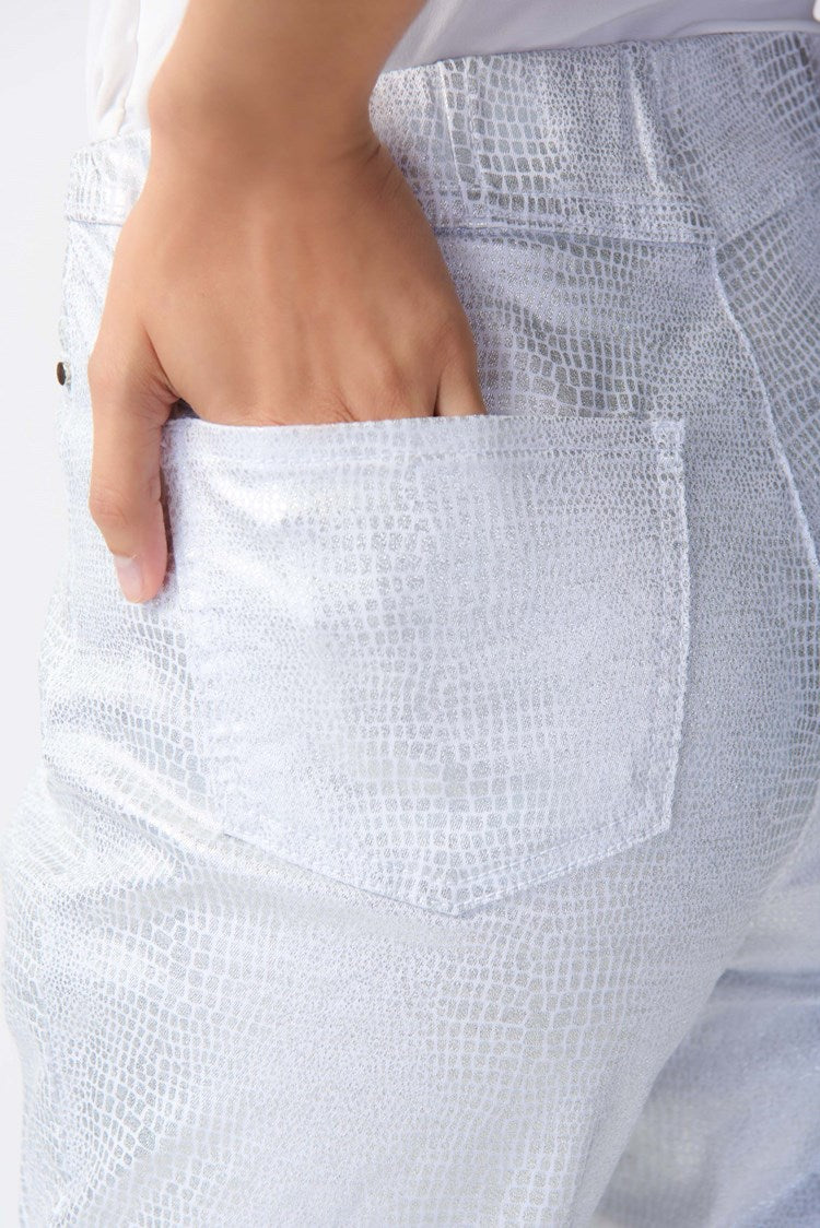 Metallic Animal Print Pull-On Trousers 241932
