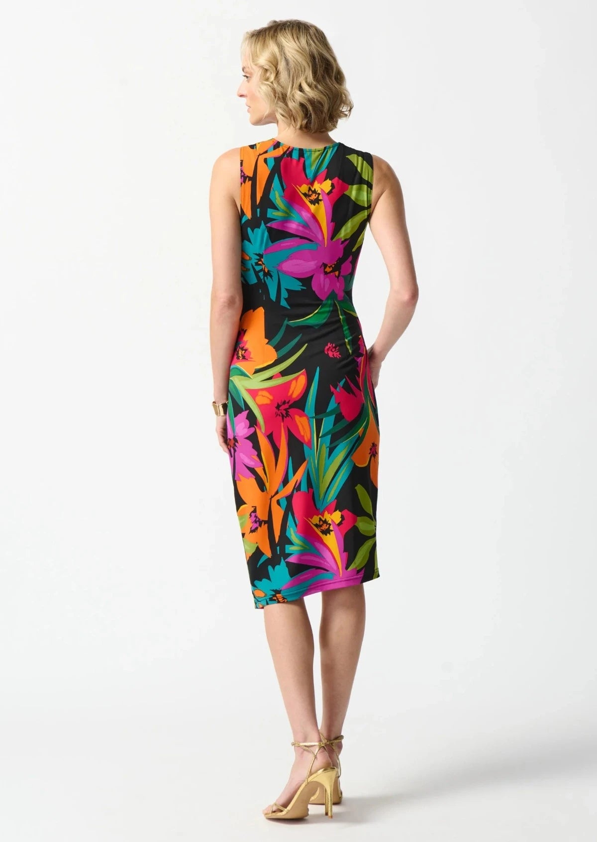 Tropical Print Wrap Dress 242012