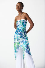 Load image into Gallery viewer, Mesh &amp; Silky Knit Tropical Print Jumpsuit 242024
