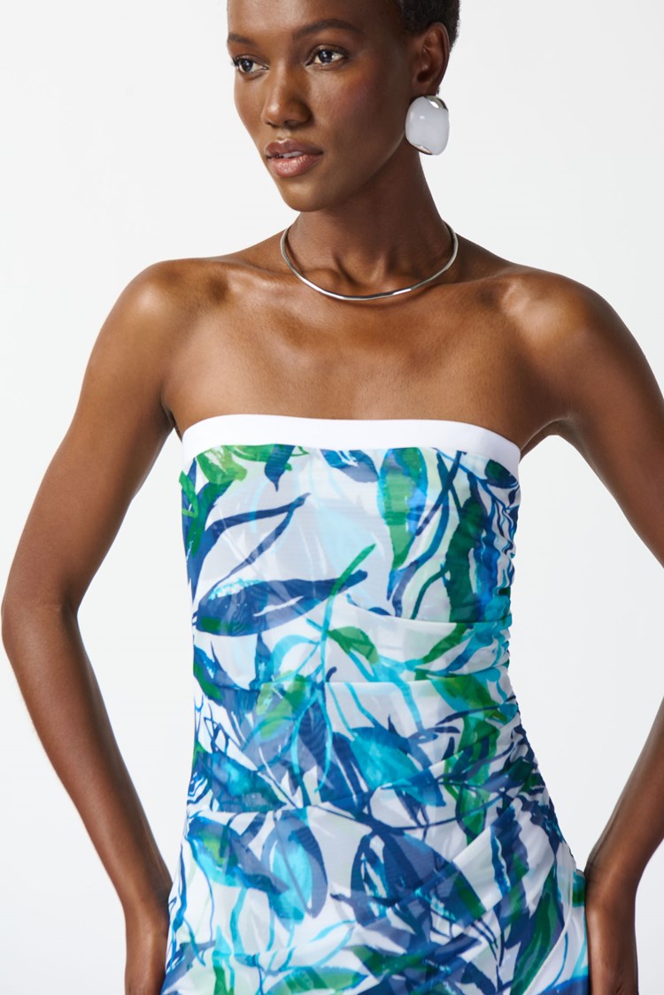 Mesh & Silky Knit Tropical Print Jumpsuit 242024