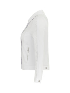 White Denim Jacket with Rhinestones 24203