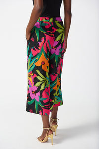 Gauze Tropical Print Culotte Pants 242211