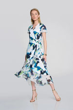 Load image into Gallery viewer, Chiffon Floral Wrap Dress 242703
