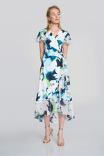 Load image into Gallery viewer, Chiffon Floral Wrap Dress 242703
