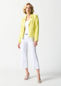Yellow Foiled Suede Fitted Jacket 242908