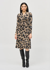 Animal Print Wrap Dress 243173