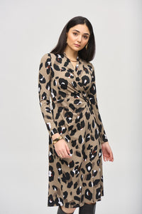 Animal Print Wrap Dress 243173