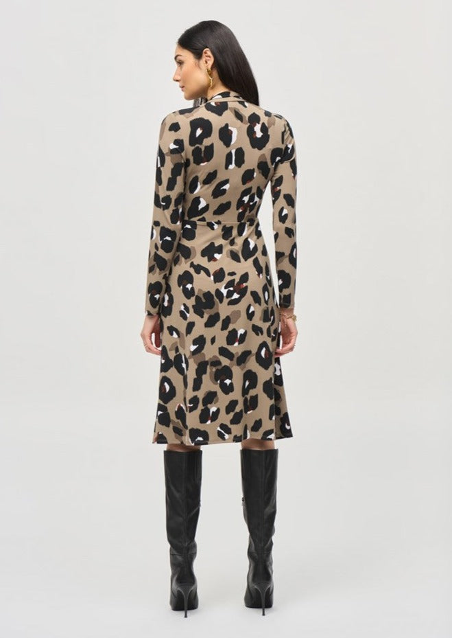 Animal Print Wrap Dress 243173