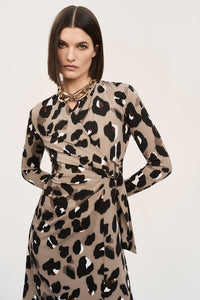 Animal Print Wrap Dress 243173