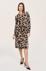 Load image into Gallery viewer, Animal Print Wrap Dress 243173
