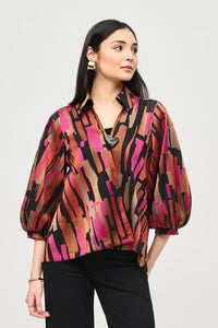 Woven Burnout Abstract Swing Jacket 243239