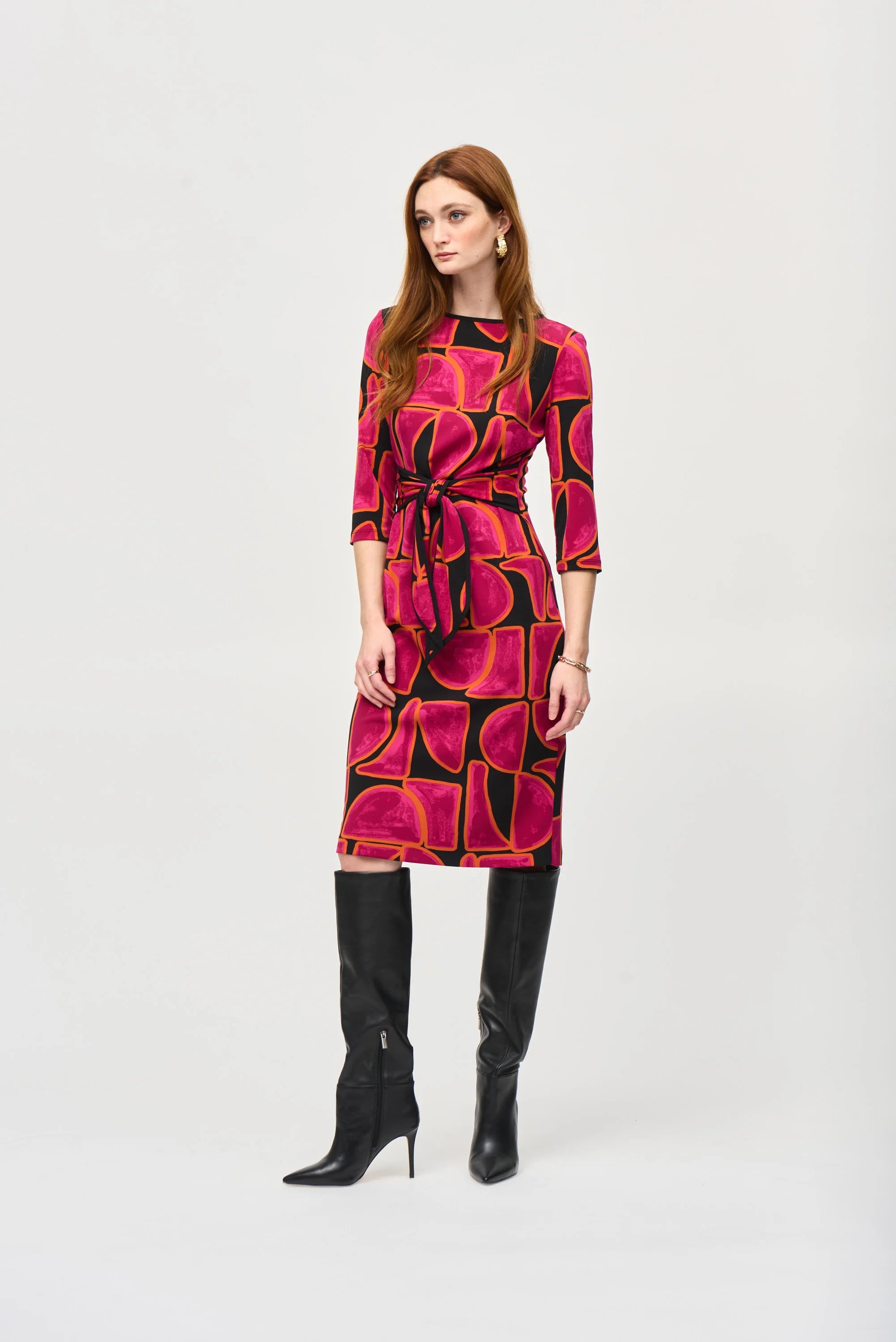 Abstract Print Sheath Dress 243297