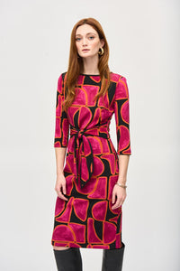 Abstract Print Sheath Dress 243297