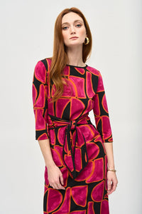 Abstract Print Sheath Dress 243297