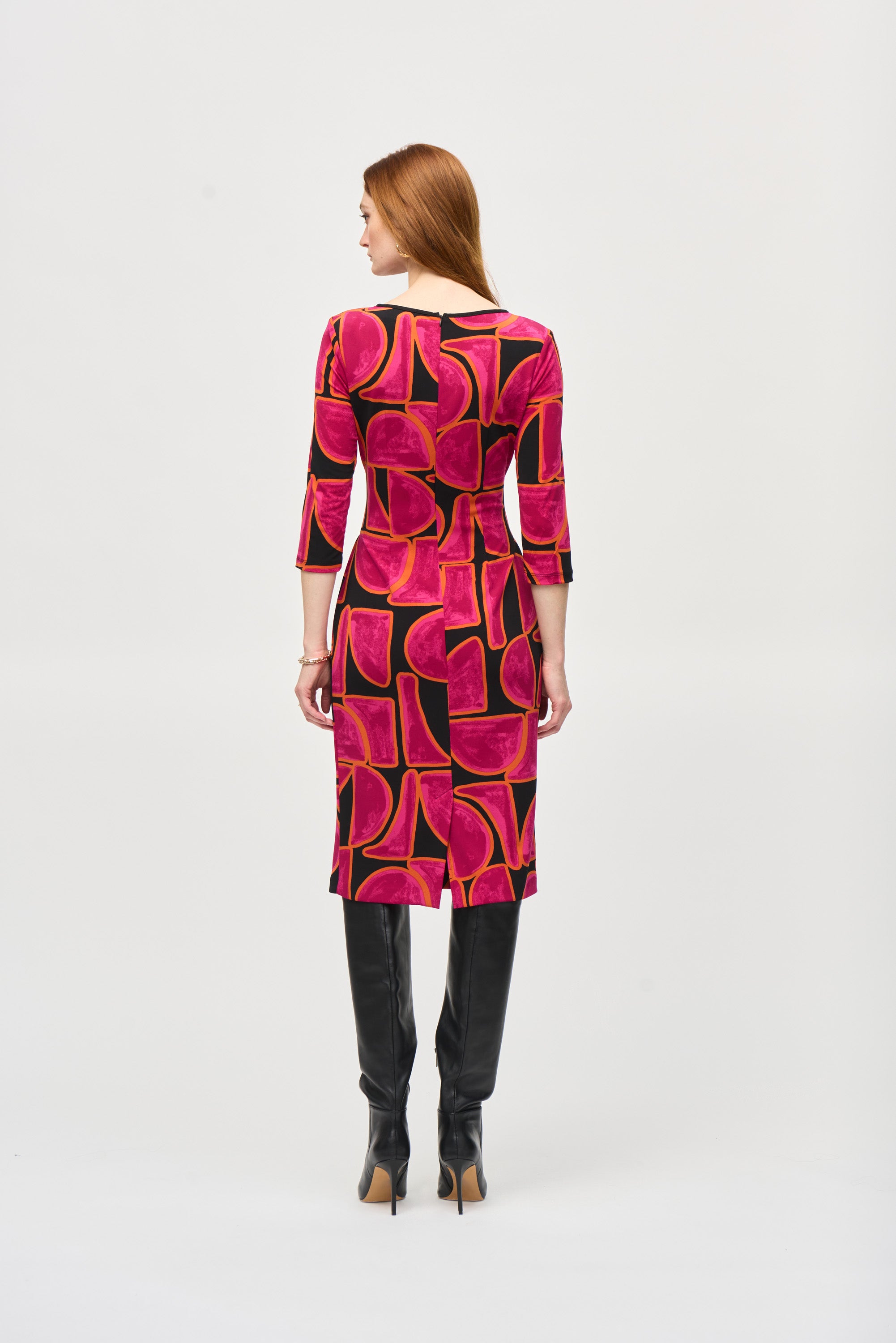 Abstract Print Sheath Dress 243297