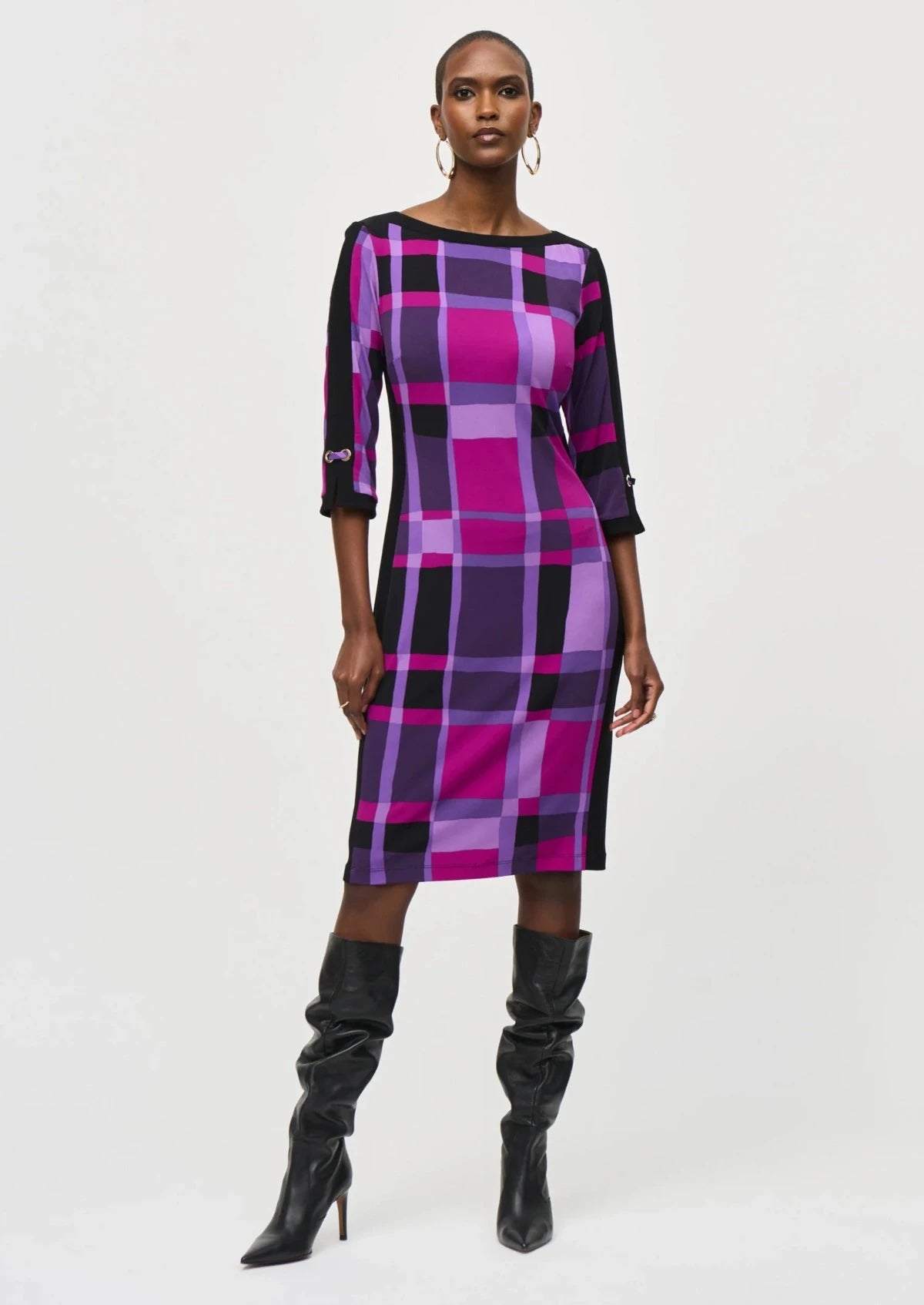 Plaid Print Sheath Dress 243301