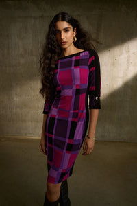 Plaid Print Sheath Dress 243301