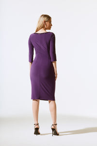 Purple Sequins Sheath Dress 243702