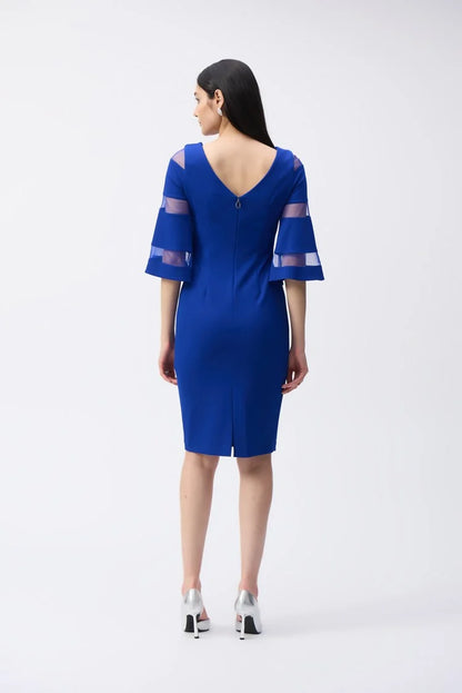 Mesh Sleeves Sheath Dress 243733
