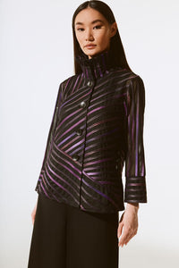 Abstract Print Soutache Jacket 243777