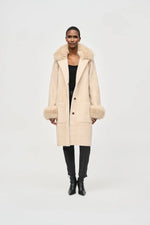 Load image into Gallery viewer, Feather Yarn and Faux Fur Coatigan 243923
