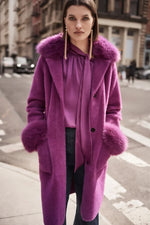 Load image into Gallery viewer, Feather Yarn and Faux Fur Coatigan 243923
