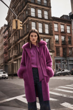 Load image into Gallery viewer, Feather Yarn and Faux Fur Coatigan 243923
