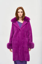 Load image into Gallery viewer, Feather Yarn and Faux Fur Coatigan 243923

