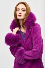 Load image into Gallery viewer, Feather Yarn and Faux Fur Coatigan 243923
