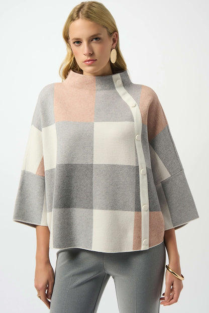 Checked Jacquard Knitted Jumper
