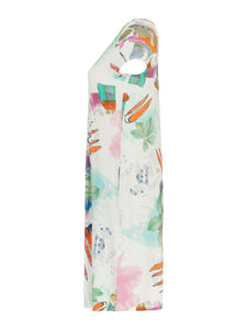 Pleated Detail Pastel Print Dress 24604