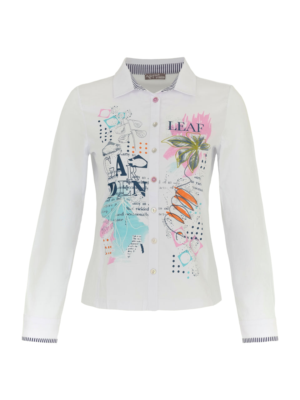 White Shirt with Graphic Design and Diamanté 24606