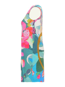 Vibrant Floral Print Sleeveless Dress 24674