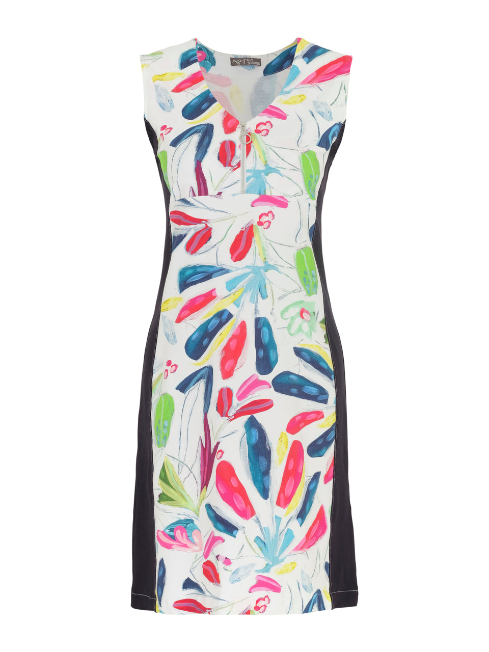Tropical Trace Dress with Contrasting sides 24725