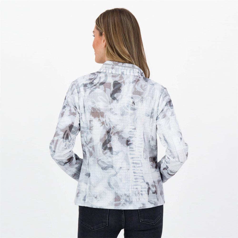 Light Grey Patterned Zip Jacket J3579