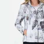 Load image into Gallery viewer, Light Grey Patterned Zip Jacket J3579
